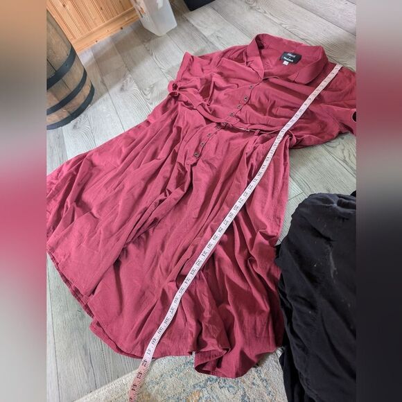 Modcloth X Collectif Cherished Era Maroon Burgundy Red Swing Dress Size 26 - Picture 10 of 10
